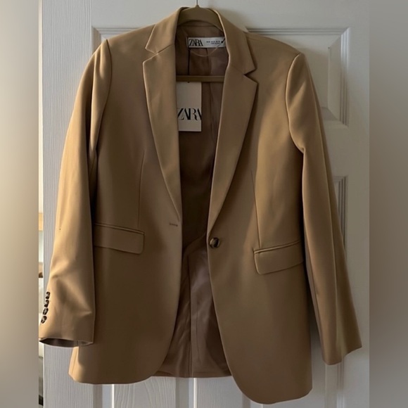 Zara light camel classy blazer jacket M NEW⭐️ - Picture 5 of 16